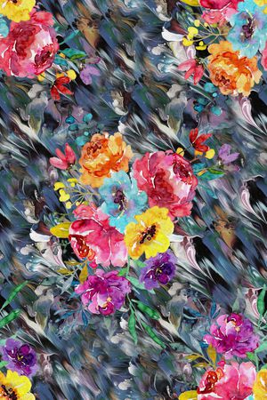 抽象花卉印花华亿平台图片