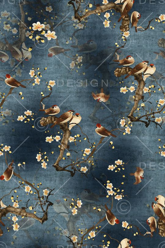 花鸟印花华亿平台图片