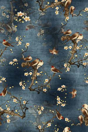 花鸟印花华亿平台图片