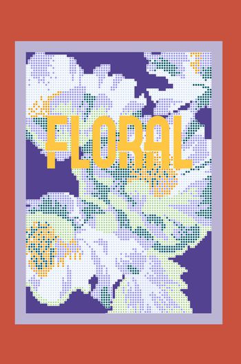 1390746-马赛克花卉 T恤印花1