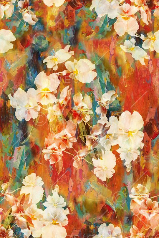 抽象花卉印花华亿平台图片