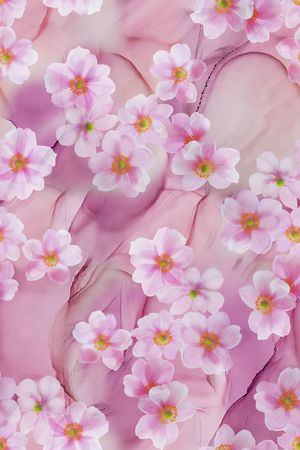 抽象花卉印花华亿平台图片