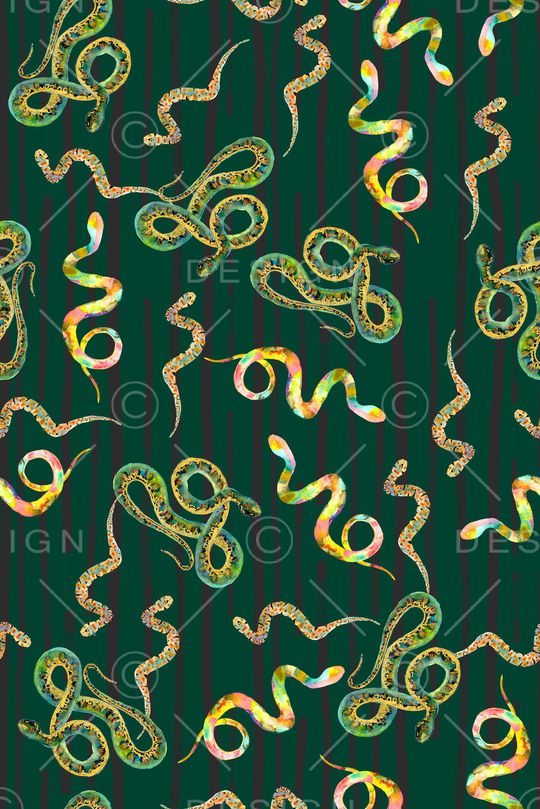 蛇印花华亿平台图片