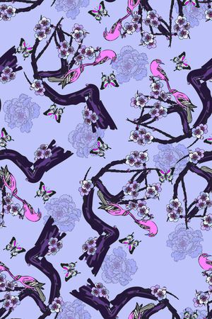 花鸟印花华亿平台图片