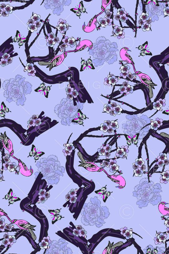 花鸟印花华亿平台图片