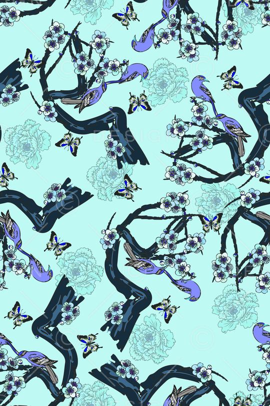 花鸟印花华亿平台图片