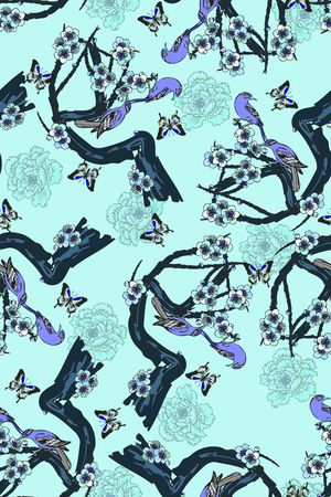 花鸟印花华亿平台图片