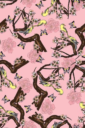 花鸟印花华亿平台图片