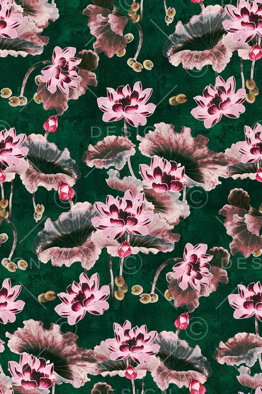 荷花印花华亿平台图片