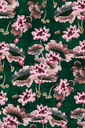 荷花印花华亿平台图片