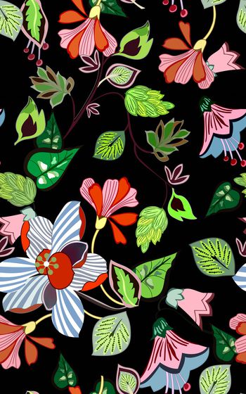 花卉印花华亿平台图片