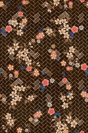 真丝旗袍花印花华亿平台图片