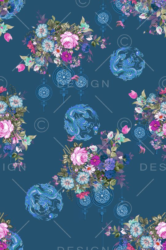 花卉印花华亿平台图片