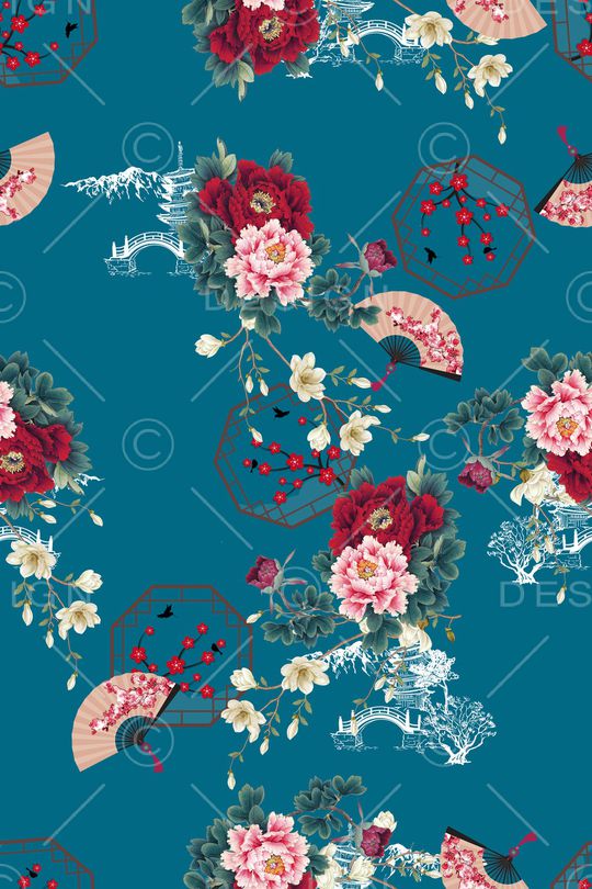 花卉印花华亿平台图片