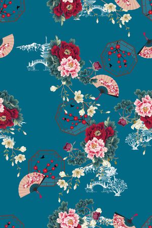 花卉印花华亿平台图片