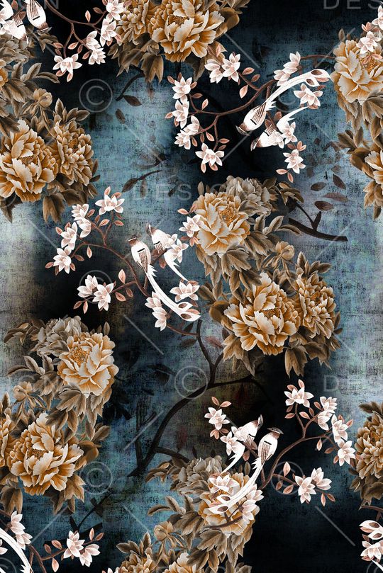 花鸟印花华亿平台图片