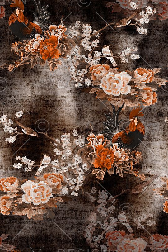 花鸟印花华亿平台图片