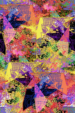 抽象男装印花华亿平台图片