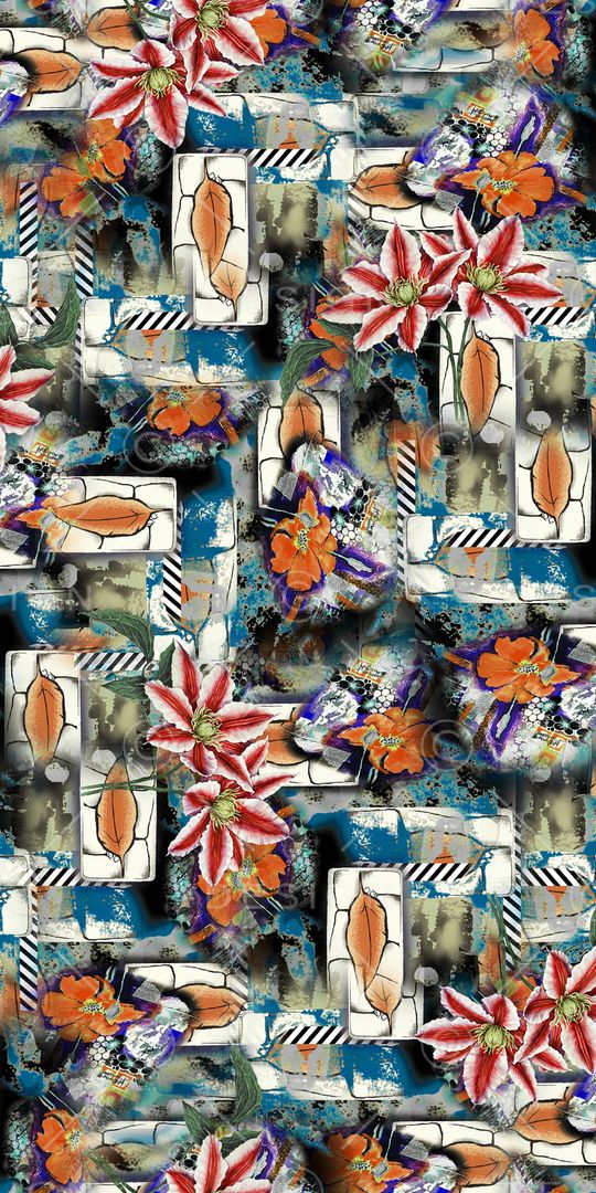 花卉印花华亿平台图片