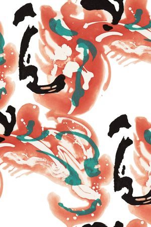 手绘抽象印花华亿平台图片