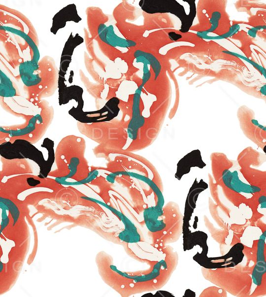 手绘抽象印花华亿平台图片