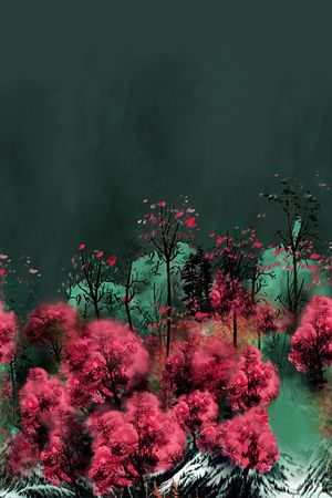 抽象花卉印花华亿平台图片