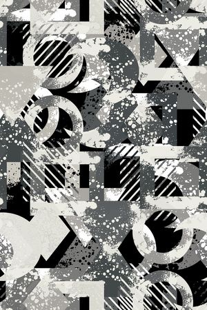 抽象男装印花华亿平台图片