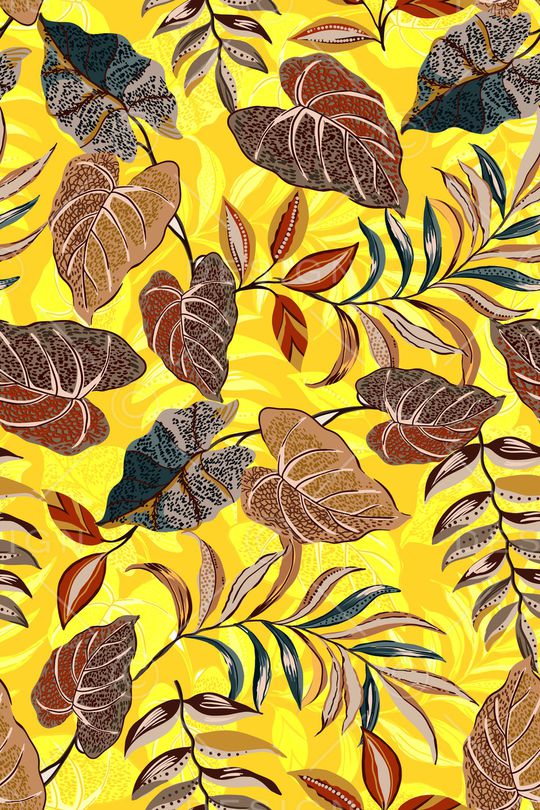 绿植树叶印花华亿平台图片