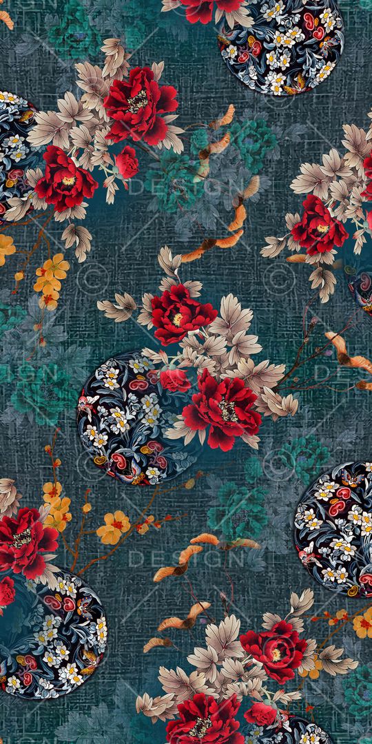 花卉印花华亿平台图片