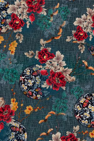 花卉印花华亿平台图片