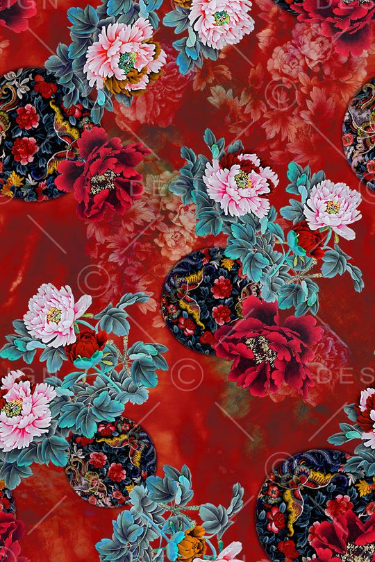 花卉印花华亿平台图片