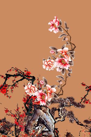 花卉印花华亿平台图片