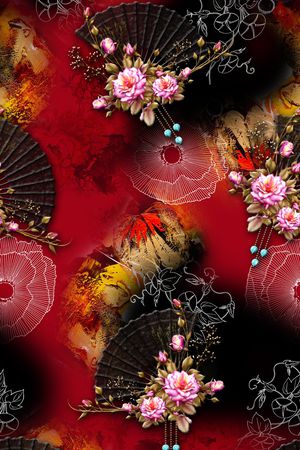 花卉印花华亿平台图片