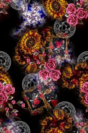 花卉印花华亿平台图片