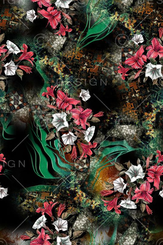 花卉印花华亿平台图片