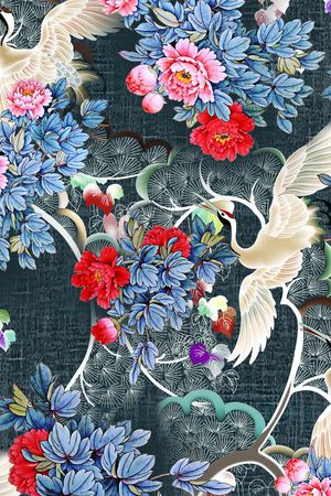 花卉印花华亿平台图片