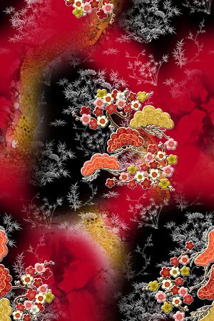 花卉印花华亿平台图片