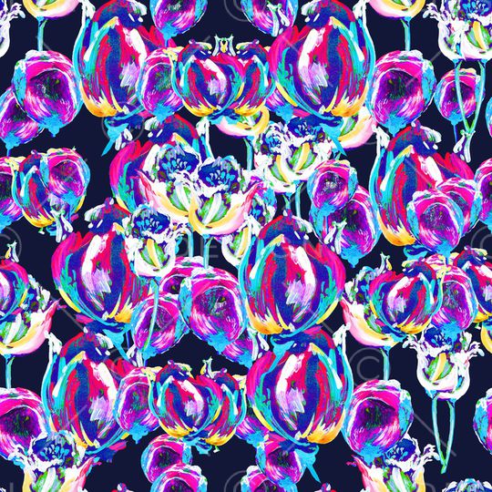 花卉印花华亿平台图片