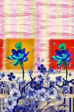 荷花印花华亿平台图片