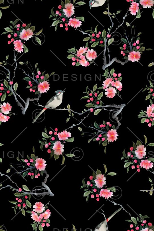 花鸟印花华亿平台图片