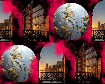 几何花卉印花华亿平台图片