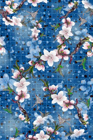 彩底花卉印花华亿平台图片