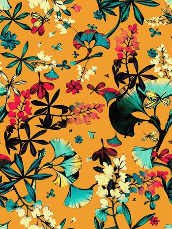 彩底花卉印花华亿平台图片