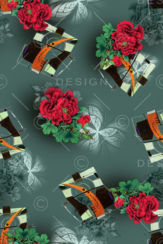 彩底花卉印花华亿平台图片