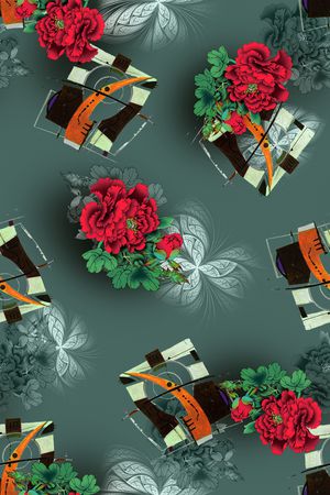 彩底花卉印花华亿平台图片