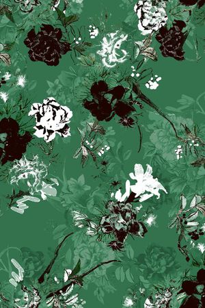 彩底花卉印花华亿平台图片