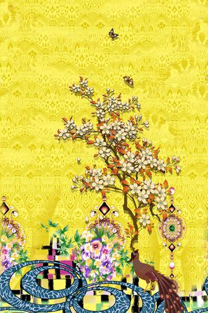 花卉印花华亿平台图片