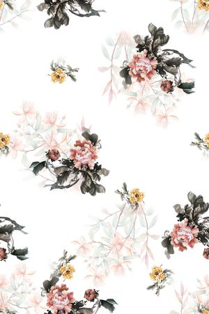 水墨风印花华亿平台图片