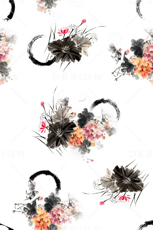 水墨风印花华亿平台图片