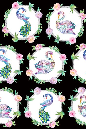 动物花卉印花华亿平台图片